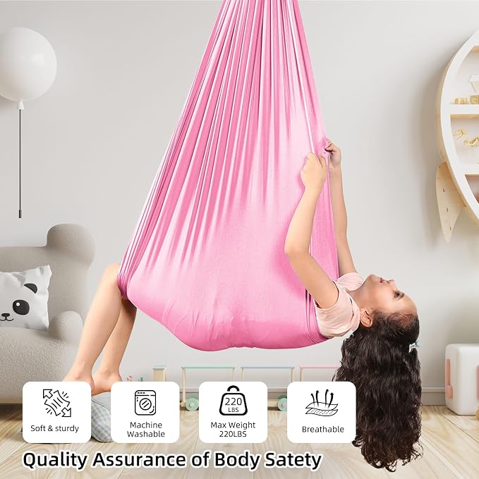 Sensory Swing Chairs for Kids, Indoor & Outdoor Hanging Therapy Cuddle Hammock - Image 2