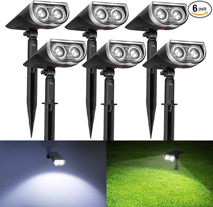 Consciot Solar Spotlights Outdoor, Daylight IP67 Waterproof 2-in-1 Solar Spot by Consciot