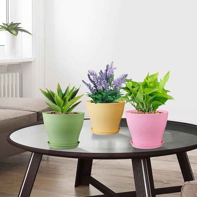 6 inch Plastic Nursery Pots, 16 Pack Plant Pots - Image 6