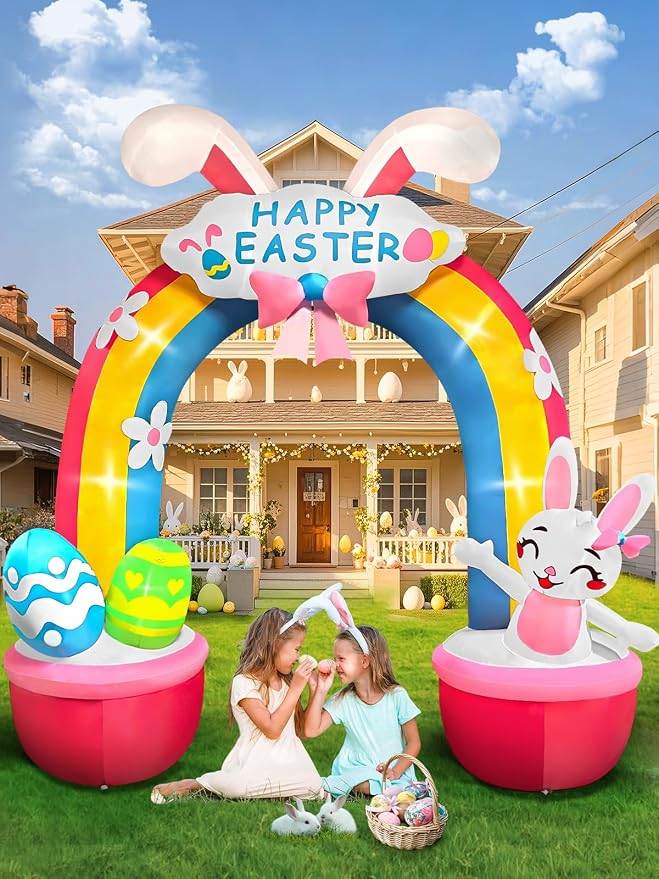 Kalolary 12 FT Easter Archway Inflatables Outdoor Decorations, Giant Bunny - Image 7