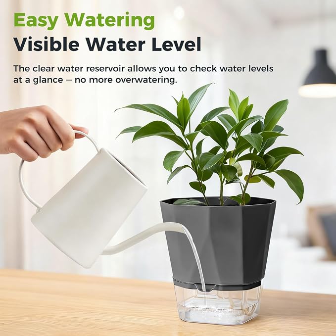12 Pack Self Watering Pots for Indoor Plants, 5 Inches Self Watering Planters - Image 9