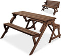 Best Choice Products 2-in-1 Transforming Interchangeable Outdoor Wooden Picnic by BestChoiceProducts