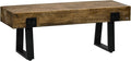 HOMCOM Garden Bench with Metal Legs, Rustic Wood Effect Concrete Entryway Bench by HOMCOM