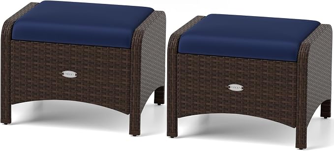 RELAX4LIFE Wicker Outdoor Ottomans by RELAX4LIFE