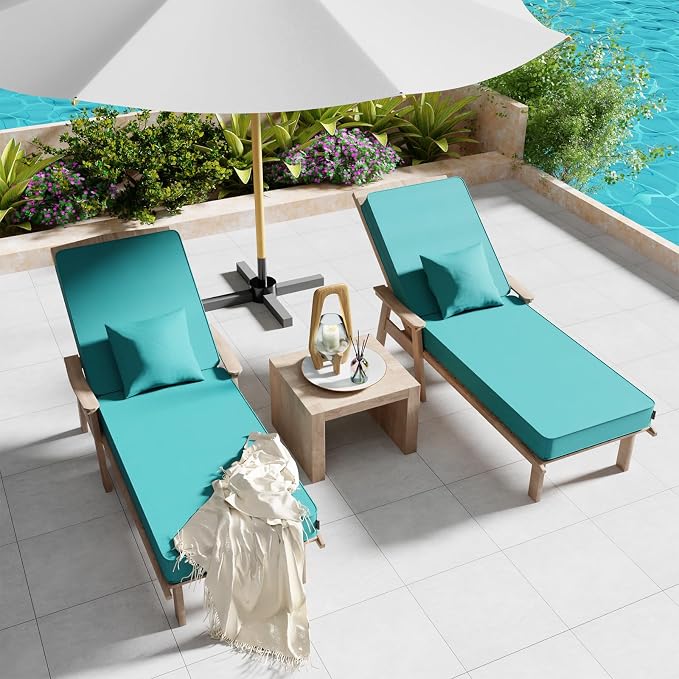 Outdoor Water-Resistant Olefin Chaise Lounge Cushions - Image 2