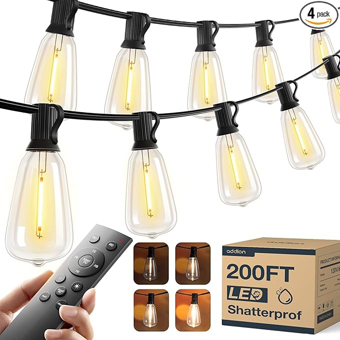 addlon 200FT LED Outdoor Lights Waterproof Patio Lights by addlon