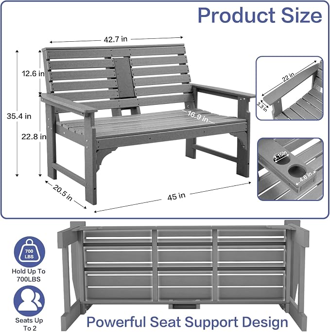 Outdoor Bench Weatherproof - Image 3