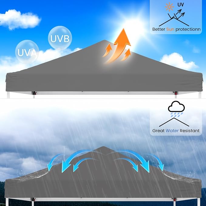 10x10ft Pop Up Canopy Tent, Heavy Duty Waterproof Folding Tent - Image 6
