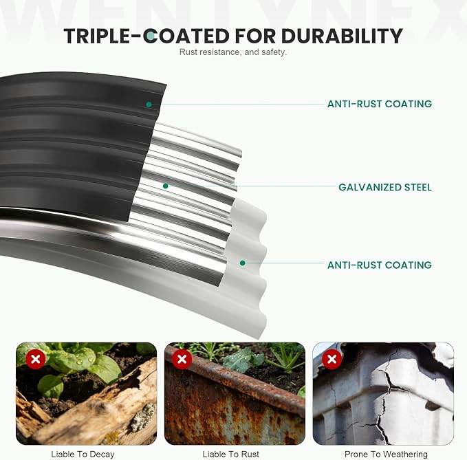 5×3×1.4FT Galvanized Raised Garden Bed Outdoor, Metal Raised Garden Bed Kit - Image 6