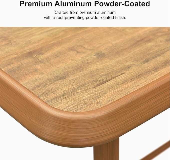 PURPLE LEAF Patio Pub Table Counter Height Bar Stool Dining Table Aluminum - Image 3