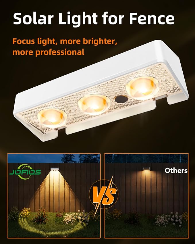 Solar Fence Lights Outdoor, 9 Fixed Colors ＆ Color Changing Fence Lights Solar - Image 5