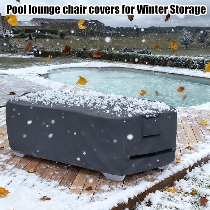 Stackable Chaise Lounge Covers for 2-3 Stackable Patio Lounge Chair, 600D - Image 8