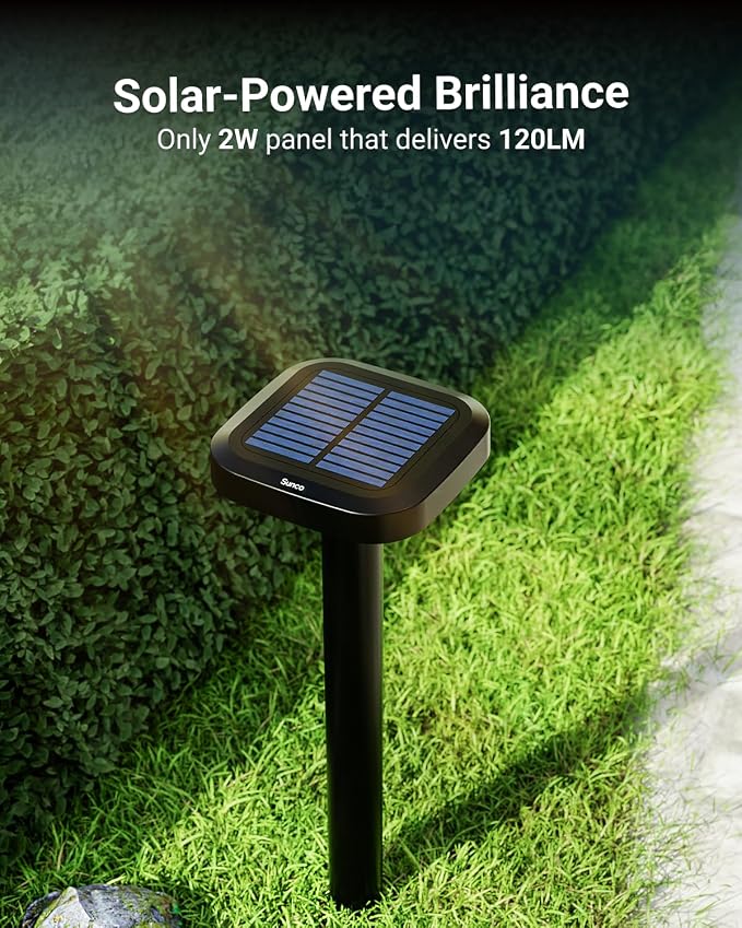 Sunco 2W LED Square Solar Pathway Walkway Driveway Backyard Patio Garden - Image 2