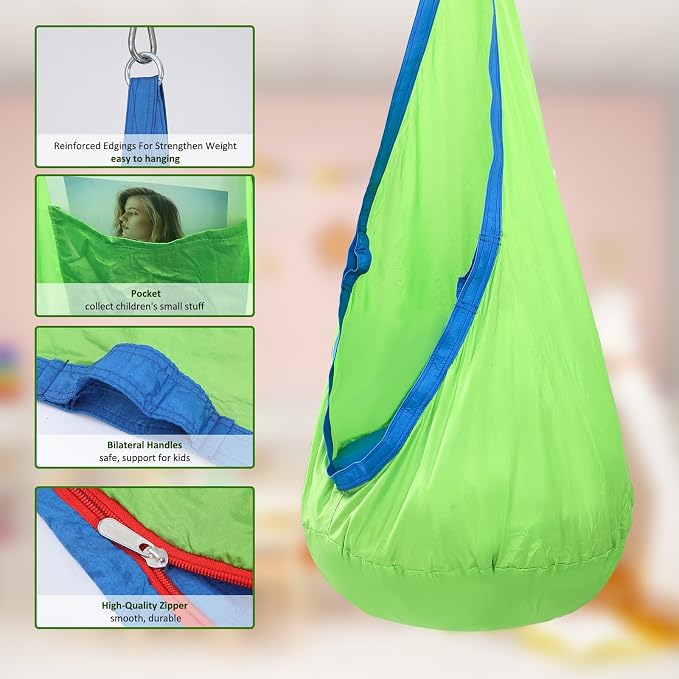 YAERSI Kids Pod Swing Seat, Hammock Chair - Image 2