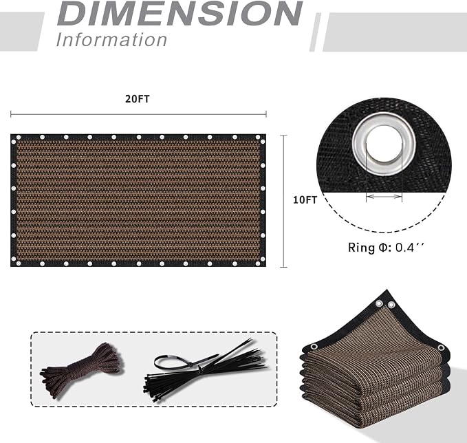 VICLLAX 90% Shade Fabric Sun Shade Cloth Privacy Screen - Image 7