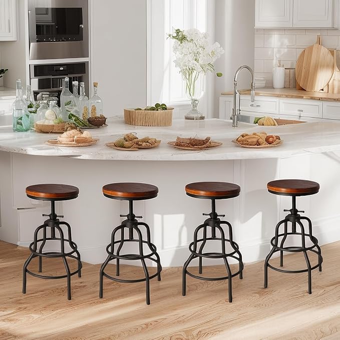 LOKKHAN Vintage Industrial Barstools - Image 4
