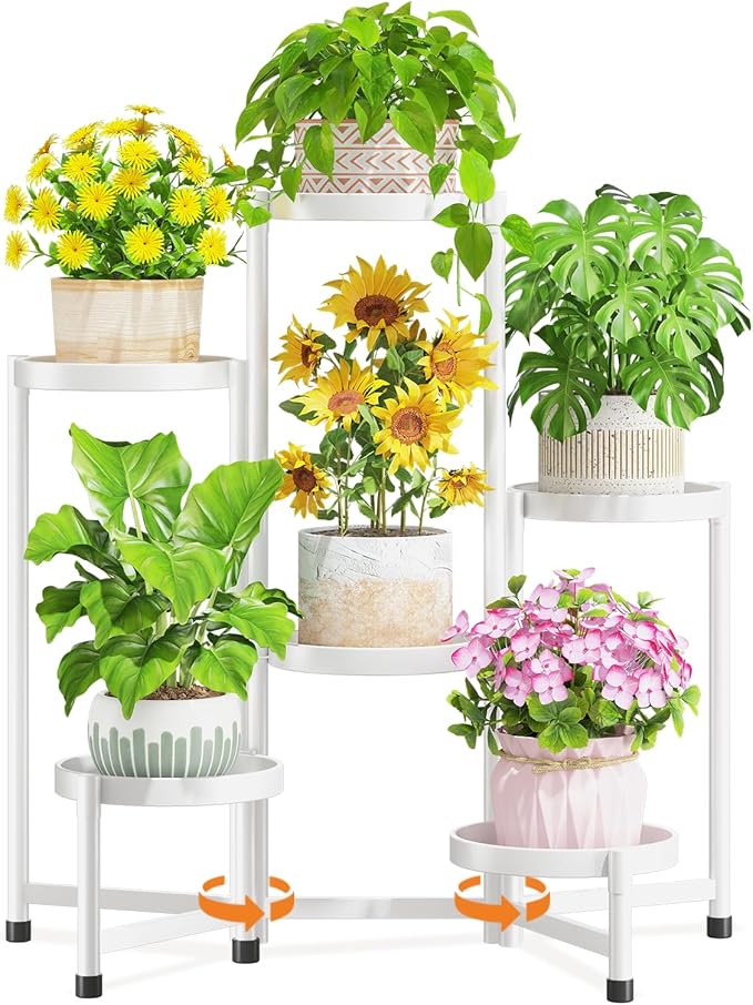 LASZOLA 6 Tiered Folding Tall Plant Stand Indoor by LASZOLA