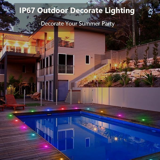 Sumaote LED Deck Lights Kit, IP67 Waterproof 12V Step Lights Outdoor - Image 6