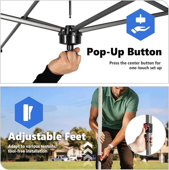 Sweetcrispy 10x10ft Pop Up Canopy Tent - Image 2