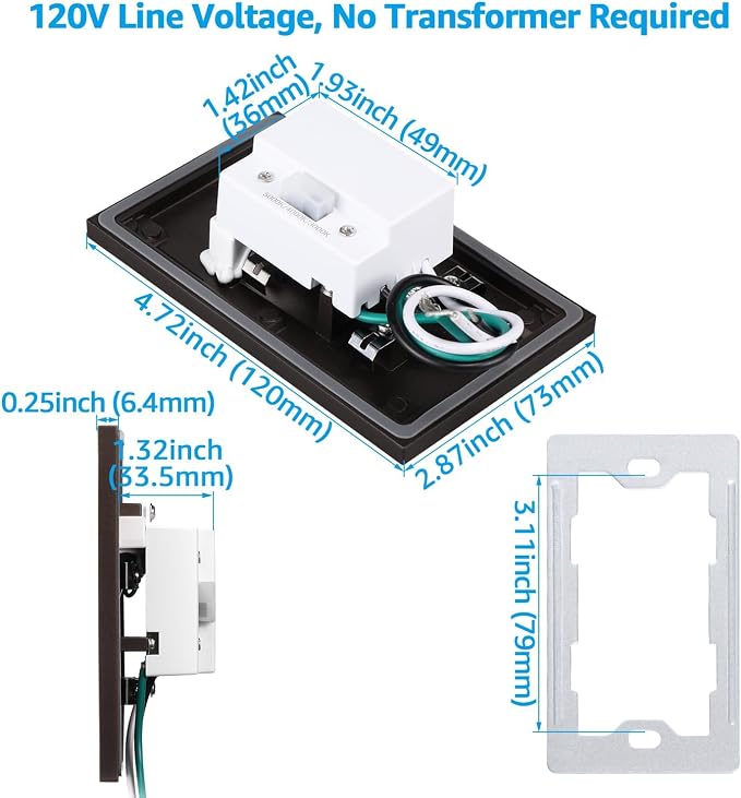 LEONLITE 3CCT 120V LED Step Lights, 3.5W 150LM 5%-100% Dimmable Indoor Outdoor - Image 5