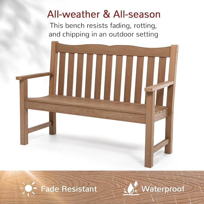 Stoog Oversized All-Weather Garden Bench & Chairs Set, 3-Piece Patio Furniture - Image 4