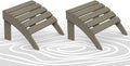 BRIOPAWS Adirondack Ottomans | Folding | Set of 2 | HDPE Plastic | Wood Grain by BRIOPAWS