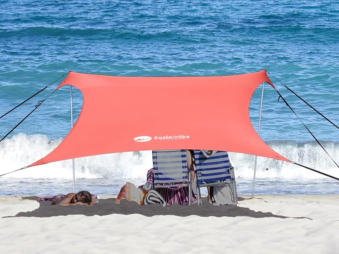 Beach Canopy Windproof Design, Sun Shelter UPF50+ Portable Family Tent - Image 5