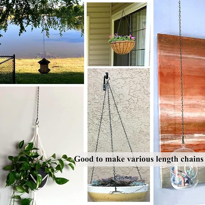 YINGFENG 236 Inch Black Metal Hanging Chains and Hanging Basket Hooks Set - Image 7