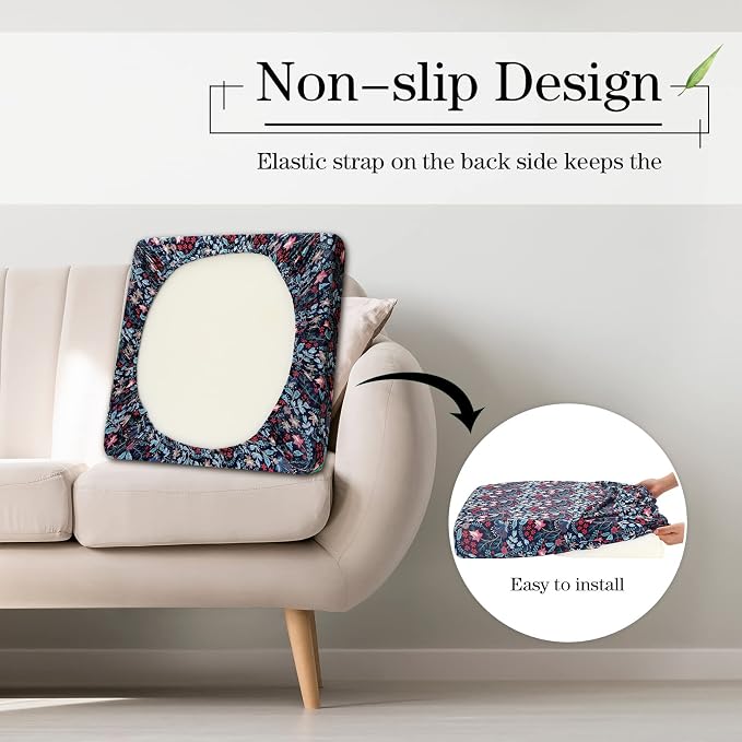 Newwiee 8Pcs Patio Cushion Covers Stretch Outdoor Cushion Cover Replacement - Image 5