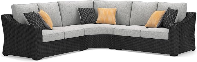 Signature Design by Ashley Beachcroft Curved Modern 3-Piece Outdoor Sectional by SignatureDesignbyAshley