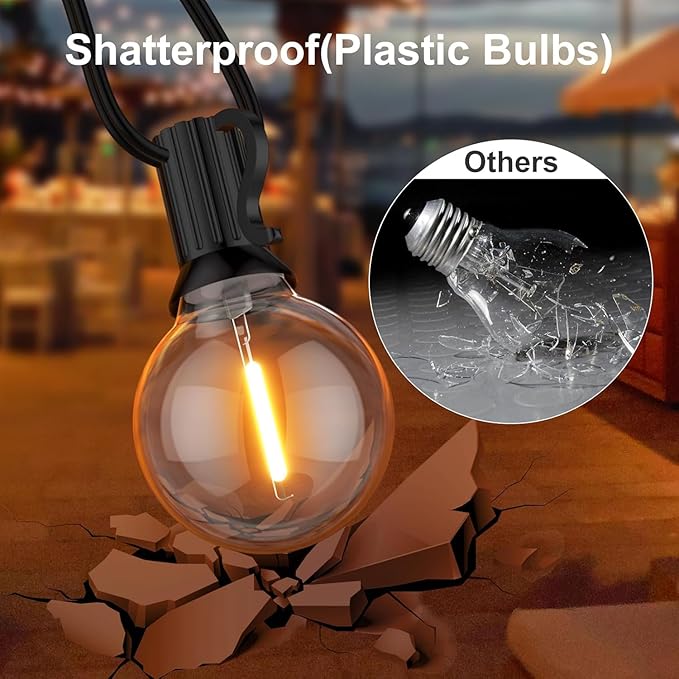 GPATIO Outdoor String Lights, 100FT G40 Bulbs Shatterproof Patio Lights - Image 4