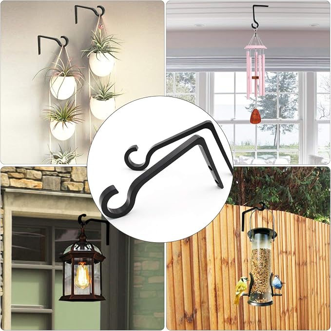 4Pack Hanging Plant Bracket 6inch Metal Plant Hook Shepherds Hook Decorative - Image 4