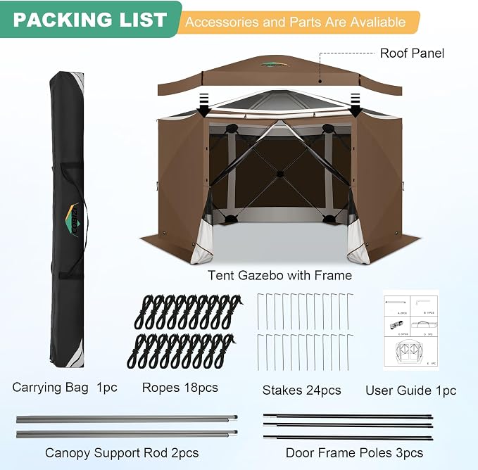 COBIZI 12x12 FT Pop Up Canopy Extendable Tent, Gazebos On Clearance - Image 6