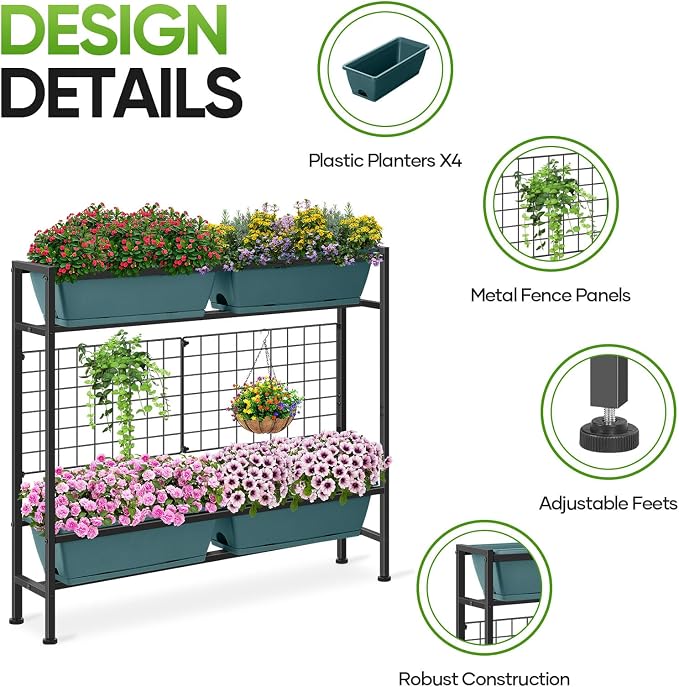 CADUKE Raised Planter Box with Legs, Raised Garden Bed with Drainage Holes & - Image 3