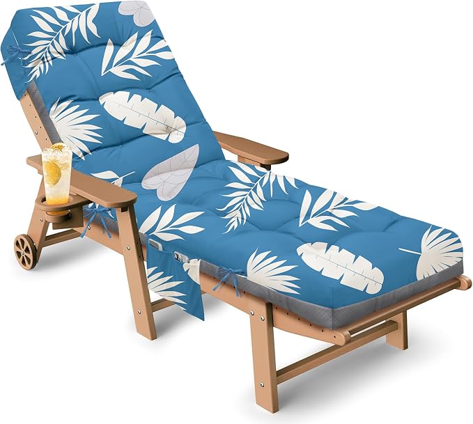 Outdoor Chaise Lounge Chair Cushion, Thickened Non-Slip Patio Lounge Chair by Tycdiose