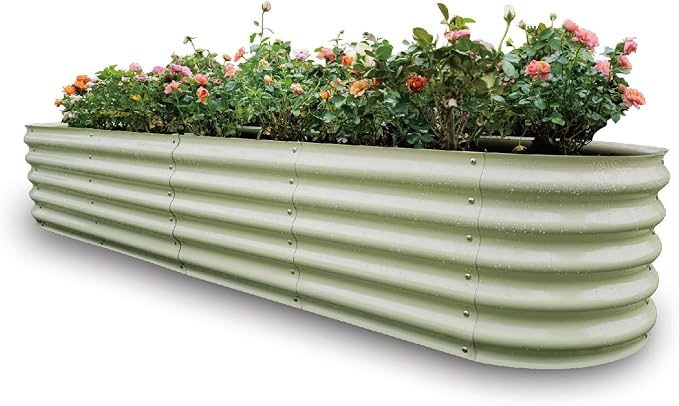 Gardmax Galvanized Raised Garden Bed, Lightweight Planter Boxes Outdoor by ChooseGardmaxforbetterlife