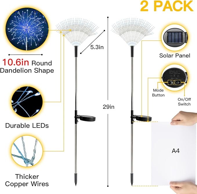 suddus Solar Garden Lights Outdoor Waterproof Decorative, Solar Fairy Lights - Image 7