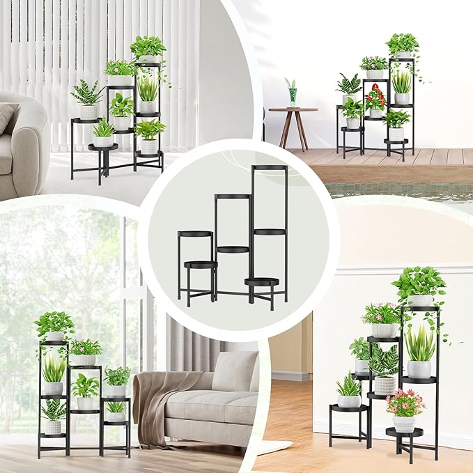 iDavosic.ly Plant Stand Indoor Outdoor, 7 Tier Corner Metal Flower Display - Image 5