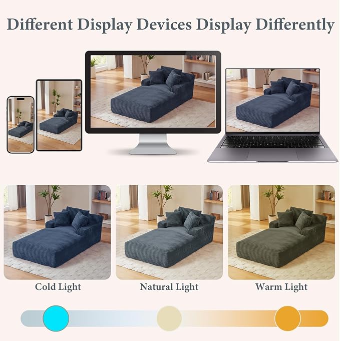 78.7" Chaise Lounge Chair Indoor, Oversized Boneless Couch Comfy Upholstered - Image 9