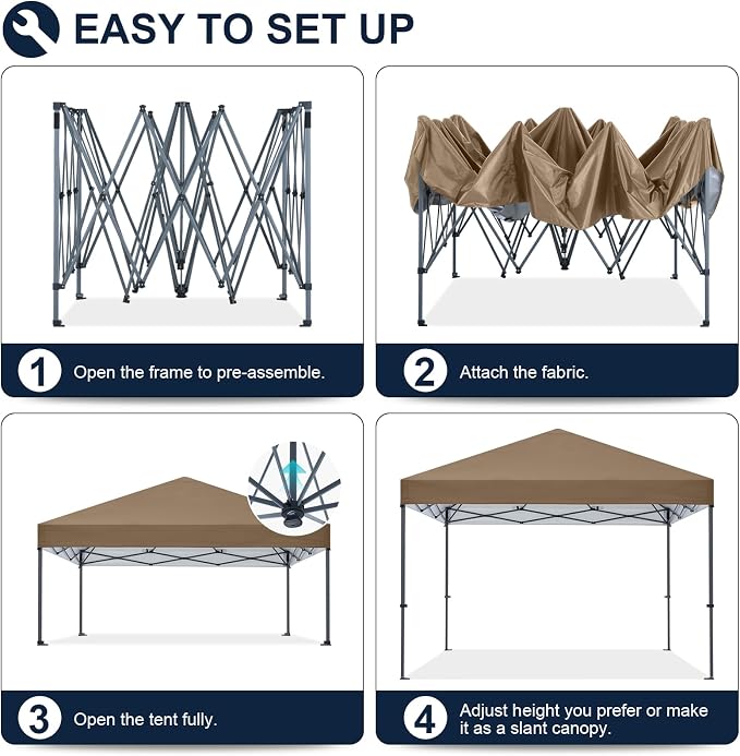 COOSHADE Durable Easy Pop Up Canopy Tent 12x12Ft - Image 3