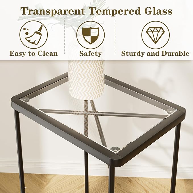 Garden 4 you Small Side Table, Glass End Table, Outdoor Side Table - Image 5