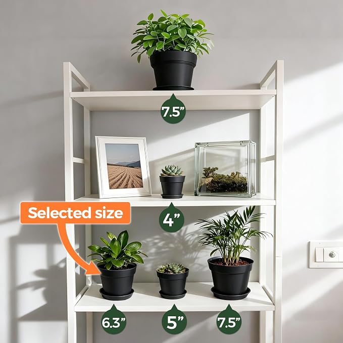 T4U 6 Inch Plant Pot 8-Pack, Plastic Planter - Image 5