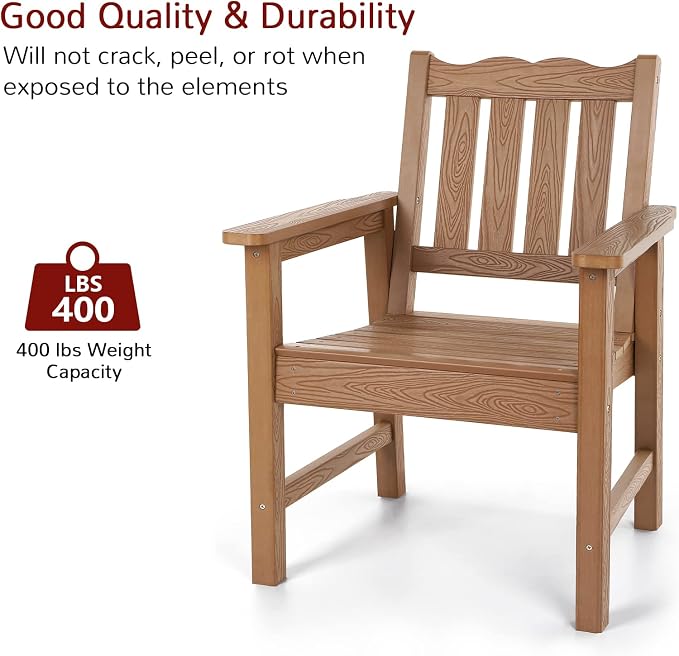 Stoog HIPS Outdoor Patio Dining Set, 4-Piece All-Weather Garden Bench, Chairs - Image 6