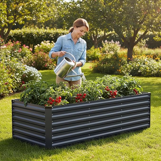 INNO STAGE 8x3x2ft Galvanized Raised Garden Bed, Raised Garden Bed Kit-Metal - Image 3