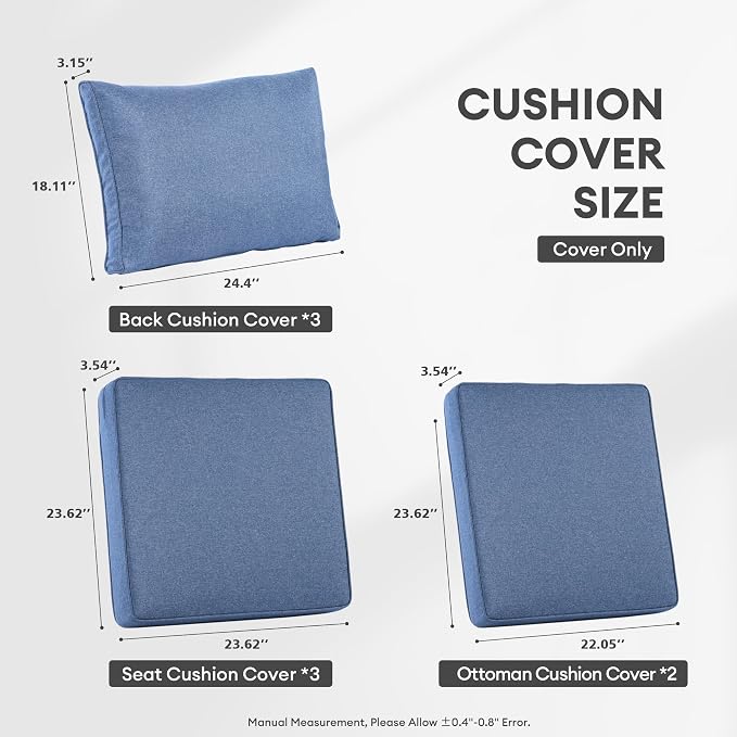 ovios Patio Cushion Covers, Waterproof Cushion Cover - Image 6