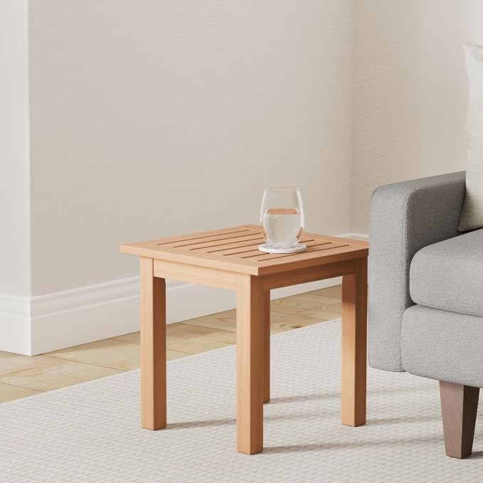 Furinno FG18506 Tioman Hardwood Patio Furniture Outdoor End Table - Image 2