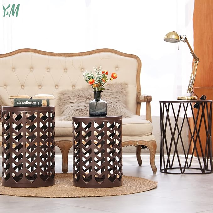 Y&M Nesting Side Table, Indoor End Tables, Outdoor Garden Stool - Image 8