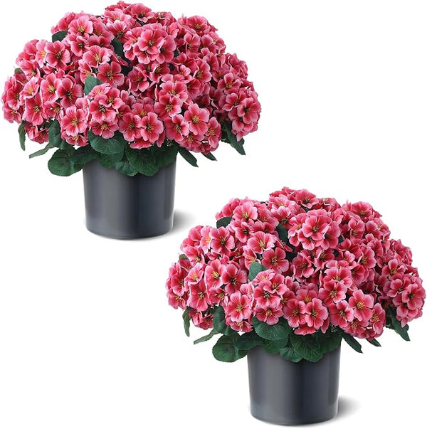 2 Pack Artificial Geranium Flowers Topitary Trees by GLIDLION