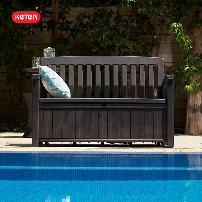 Keter 60 Gallon Storage Bench Deck Box - Image 13