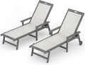 LUE BONA Chaise Lounge Chair Outdoor, HDPS and HDPE Wicker Chaise Lounger by LUEBONA